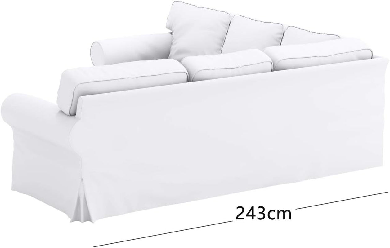 Cover Only. Cotton Ektorp 2 2 Sofa Replacement Cover Compatible with IKEA Ektorp Corner or Sectional Sofa Slipcover (Lighter Dense Gray)