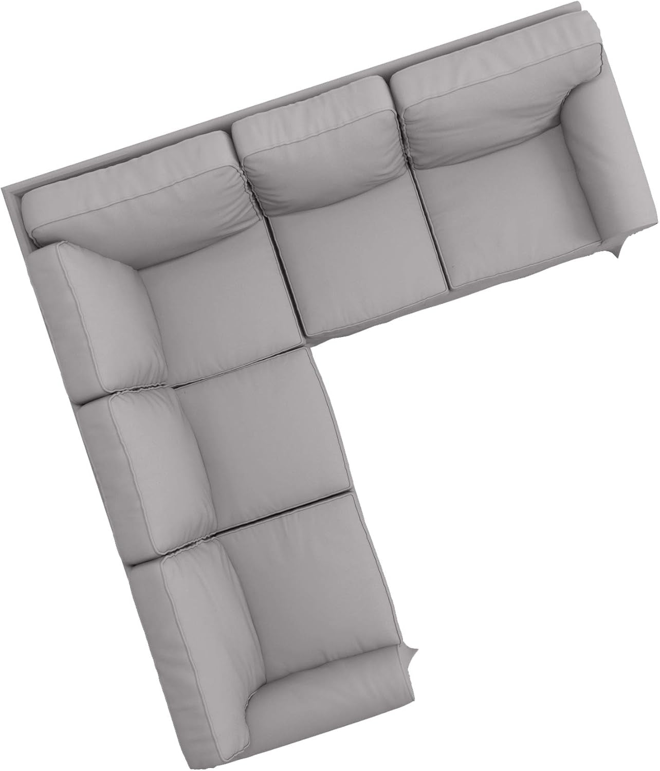 Cover Only. Cotton Ektorp 2 2 Sofa Replacement Cover Compatible with IKEA Ektorp Corner or Sectional Sofa Slipcover (Lighter Dense Gray)